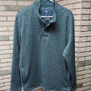 G.H. Bass & Co Men's Gray Patterned Zip Up Shirt SZ XL